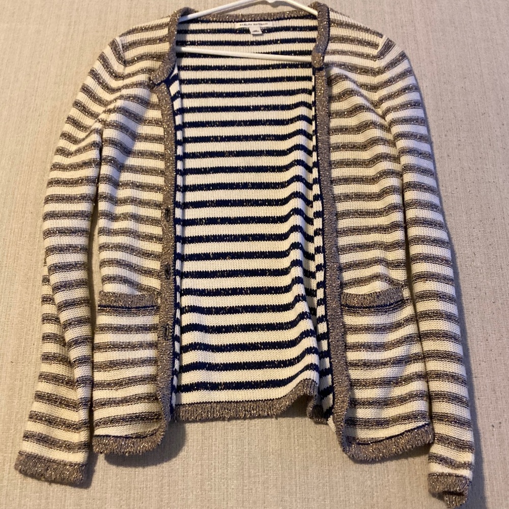 Banana Republic Striped Cardigan - Black and Cream